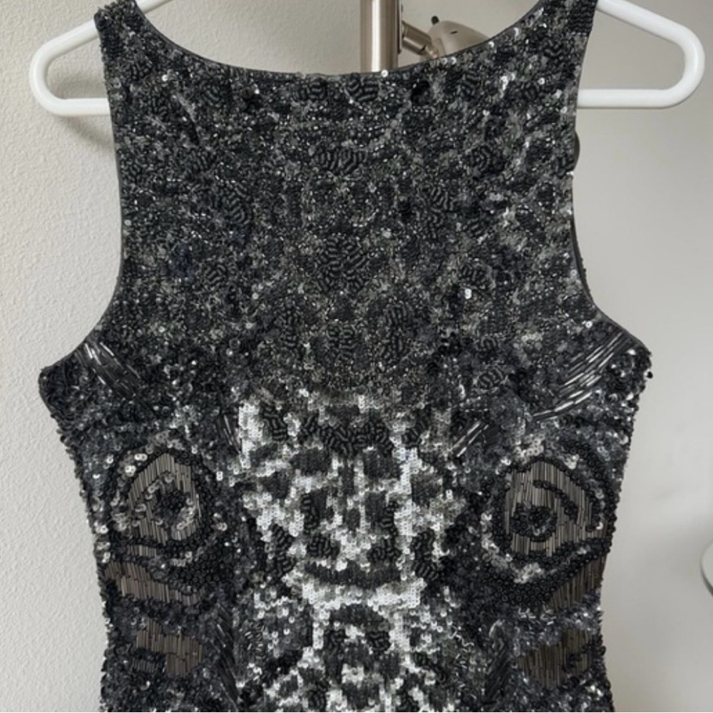All Saints Embellished Black Sequin Dress - Picture 6 of 8